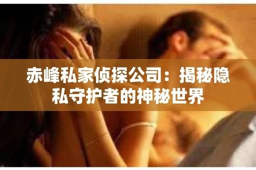 赤峰私家侦探公司：揭秘隐私守护者的神秘世界