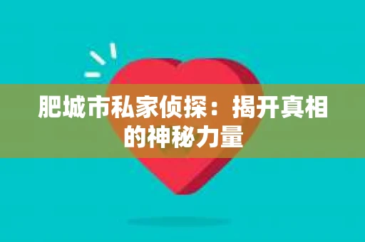 肥城市私家侦探：揭开真相的神秘力量