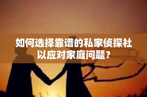 如何选择靠谱的私家侦探社以应对家庭问题？